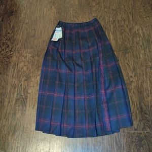VINTAGE PENDLETON Deadstock Plaid Midi Skirt Size 6 Pure Virgin Wool USA
